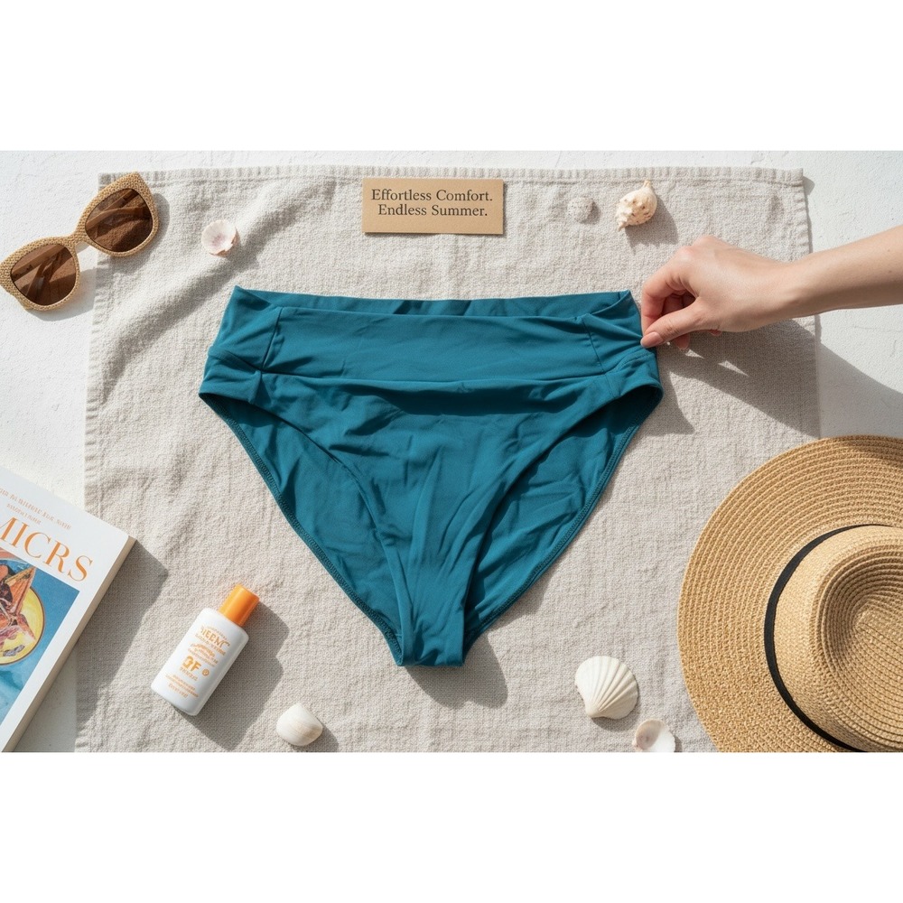 Knix Blue High Rise Bikini Bottoms XXL High Cut Swimwear Beachy Resortwear Swim